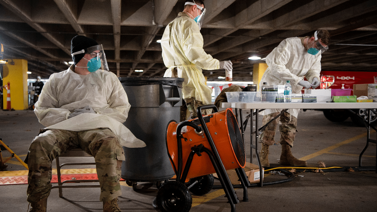 Members of the Ohio National Guard assist with administering coronavirus disease. Credit: AFP Photo