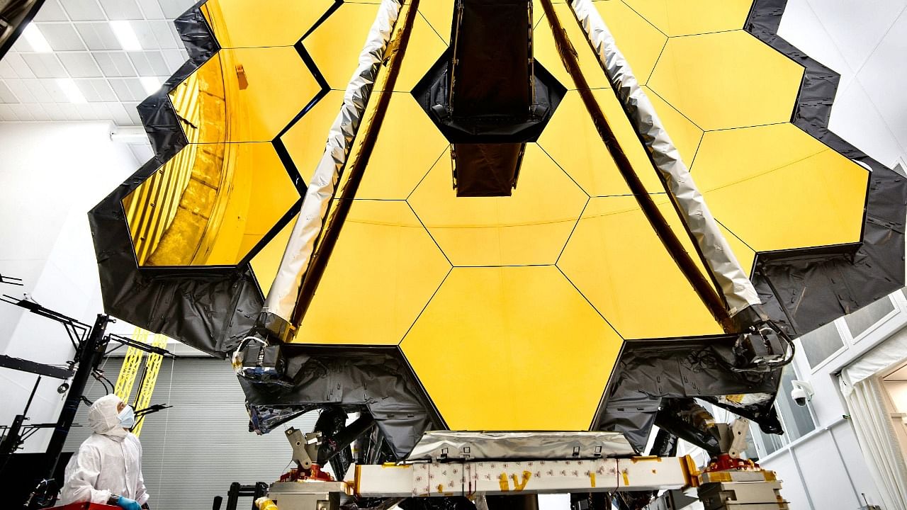 The James Webb Space Telescope completed its two-week-long deployment phase on January 8, 2022, unfolding the final mirror panel as it readies to study every phase of cosmic history, NASA said. Credit: AFP File Photo