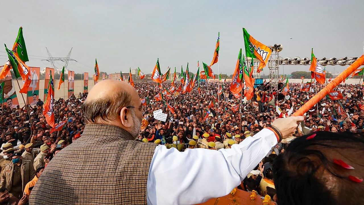 Amit Shah in UP's Moradabad. Credit: PTI Photo