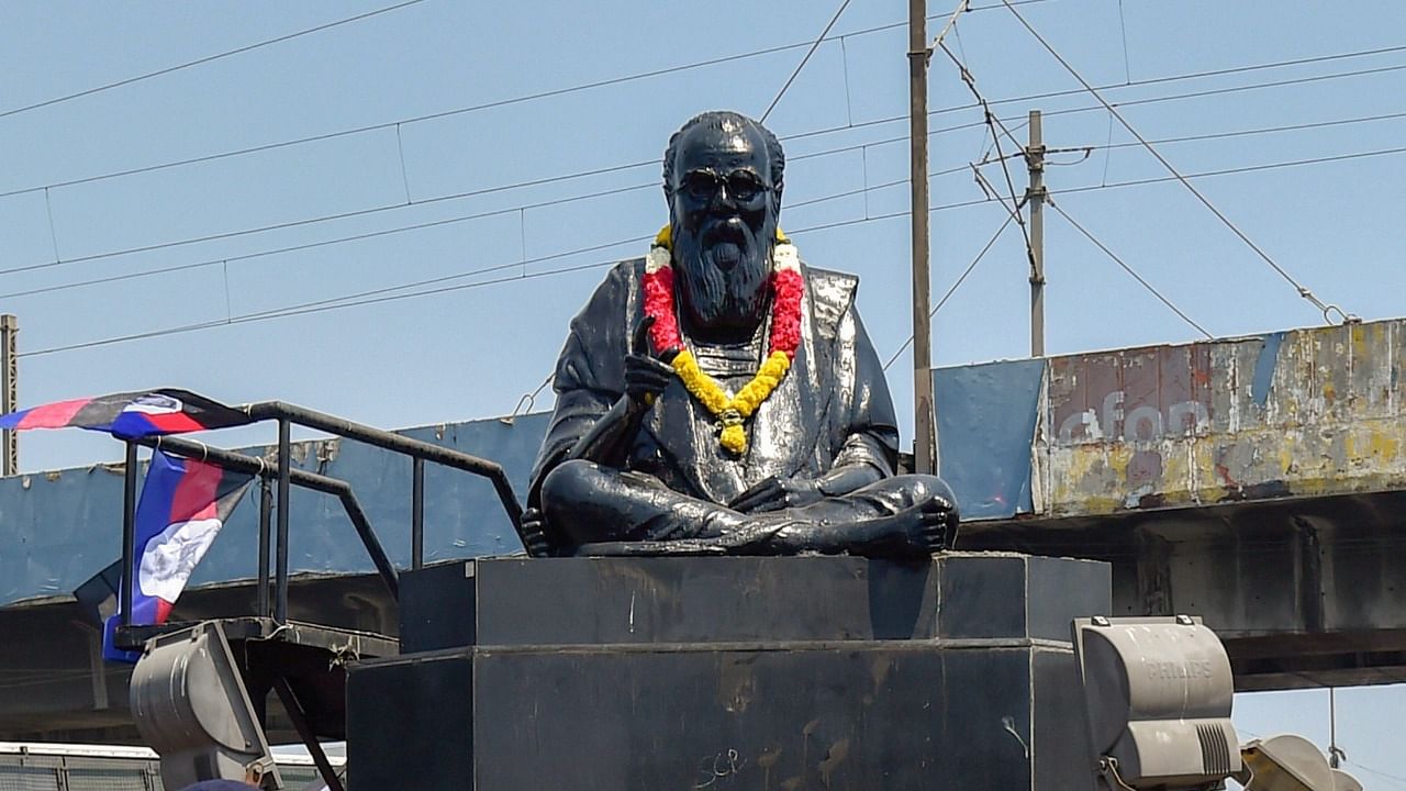Representative Image of Periyar's statue in Chennai. Credit: PTI File Photo