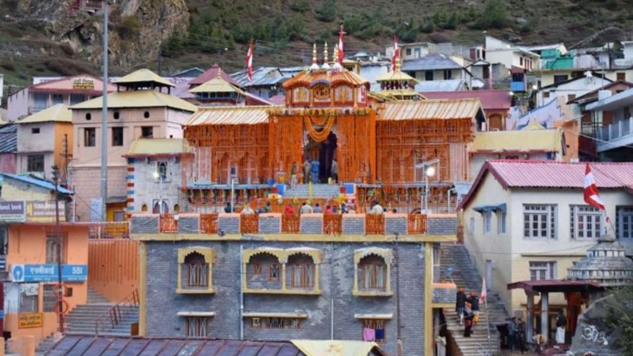 Portals of Badrinath Temple open at 4:30 am, at Badrinath in Chamoli district. A view from last year. Credit: PTI Photo