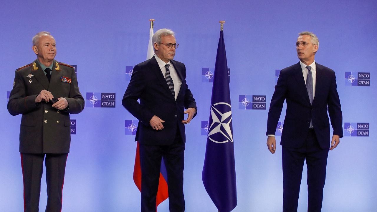 Russian Deputy Foreign Minister Alexander Grushko (L) and Deputy Defense Minister Alexander Fomin (C) will lead Moscow's delegation at the NATO-Russia Council. Credit: Reuters Photo