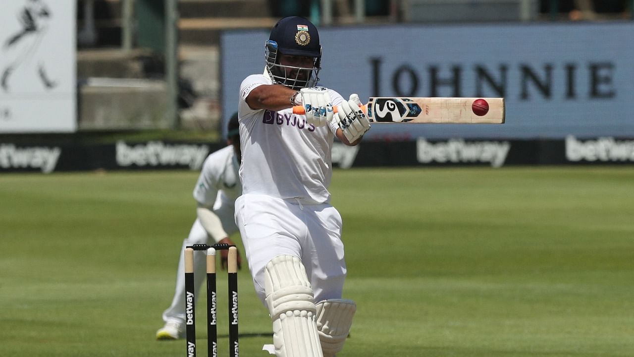 India's Rishabh Pant plays a shot during Day 3 of the 3rd Test against South Africa in Cape Town. Credit: Reuters Photo