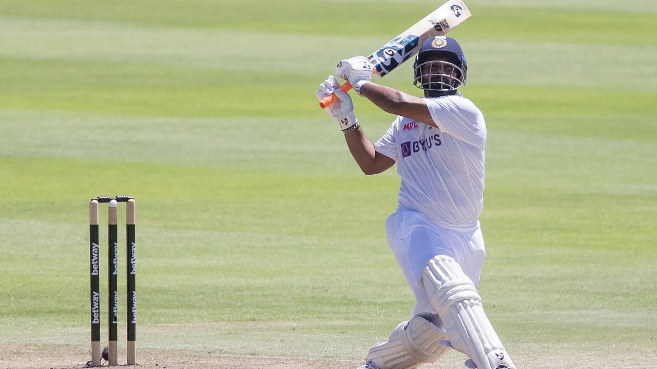 Rishabh Pant in action during the third day of the third and final test match between South Africa and India in Cape Town. Credit: AP Photo