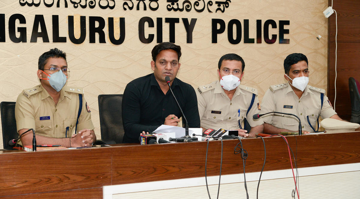 City Police Commissioner N Shashi Kumar speaks to reporters in Mangaluru. DH Photo