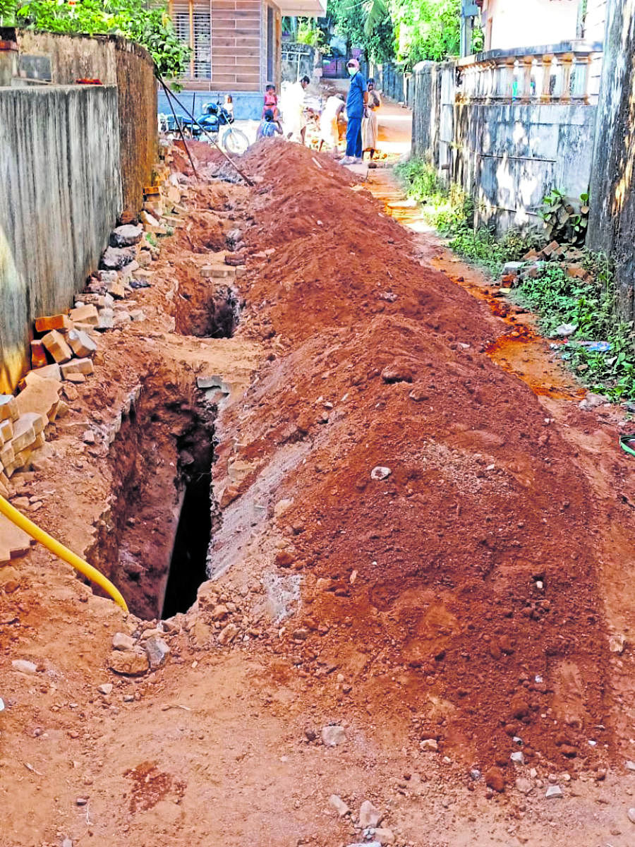A road dug in one of the wards in Mangaluru City Corporation limits.