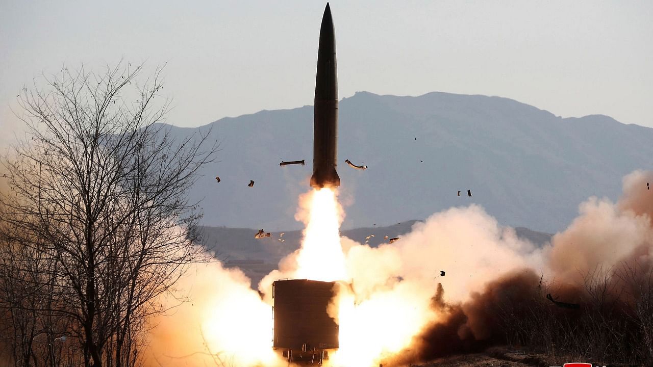 North Korea on Jan. 15 said it test-launched ballistic missiles from a train in what was seen as an apparent retaliation against fresh sanctions imposed by the Biden administration. Credit: AP/PTI Photo