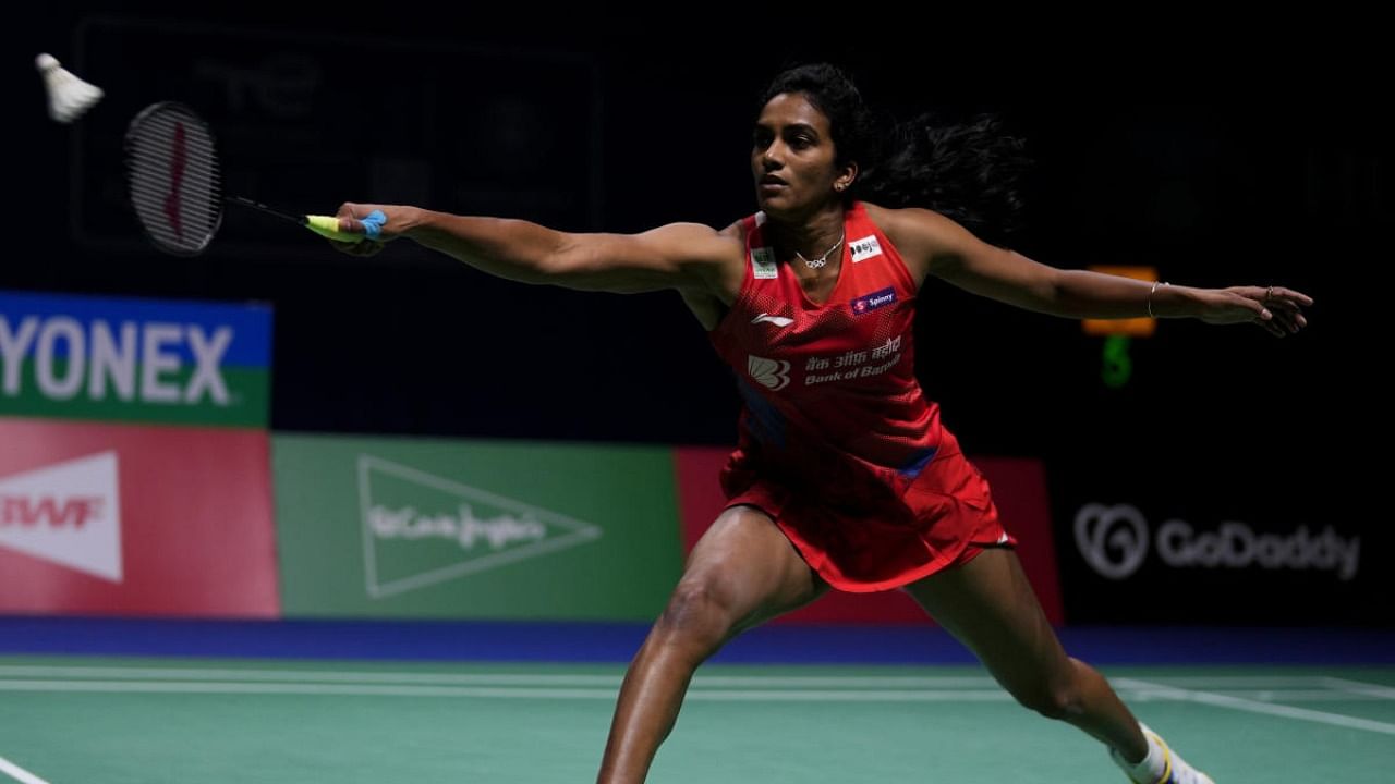 India's P V Sindhu in action. Credit: AP Photo