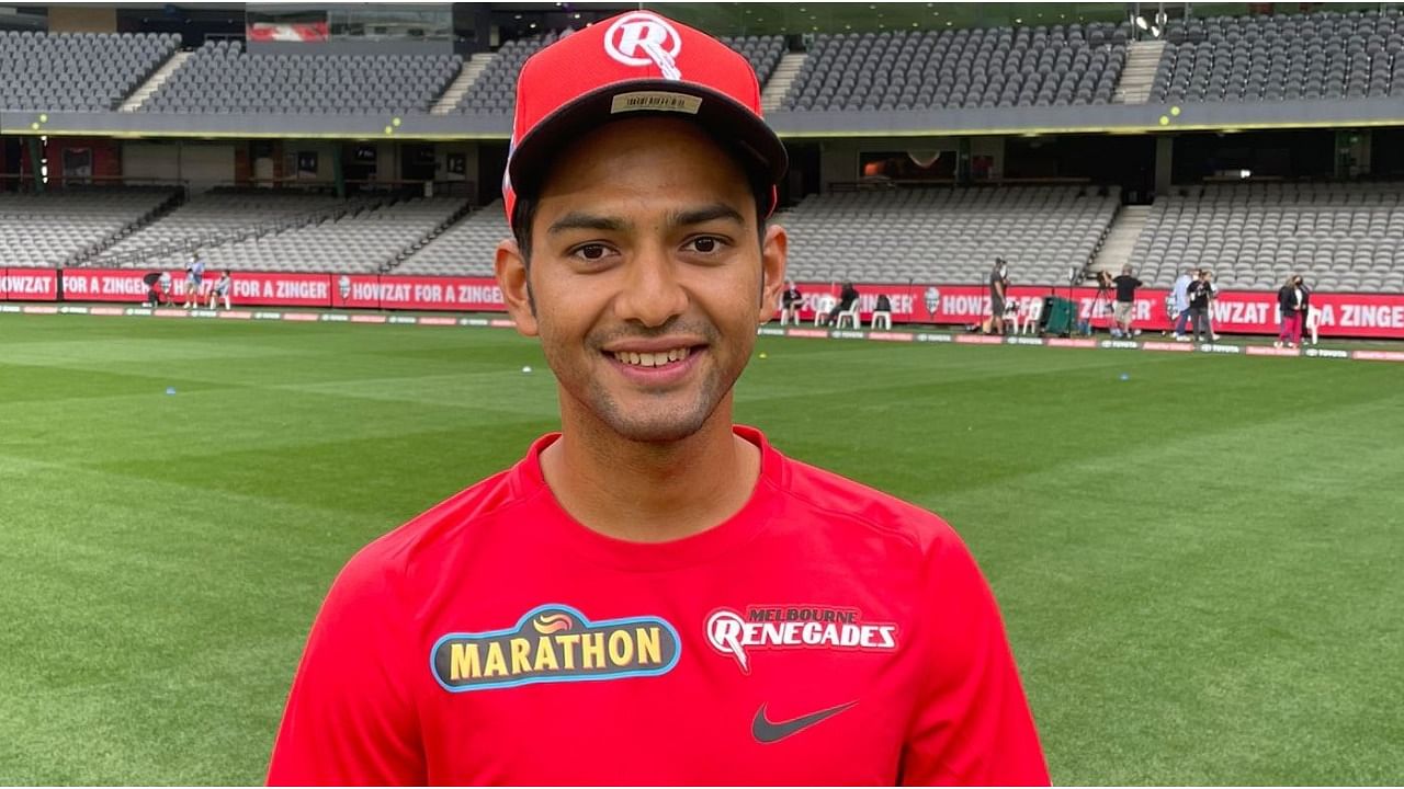 Unmukt Chand making his debut for Melbourne Renegades. Credit: Twitter/@RenegadesBBL
