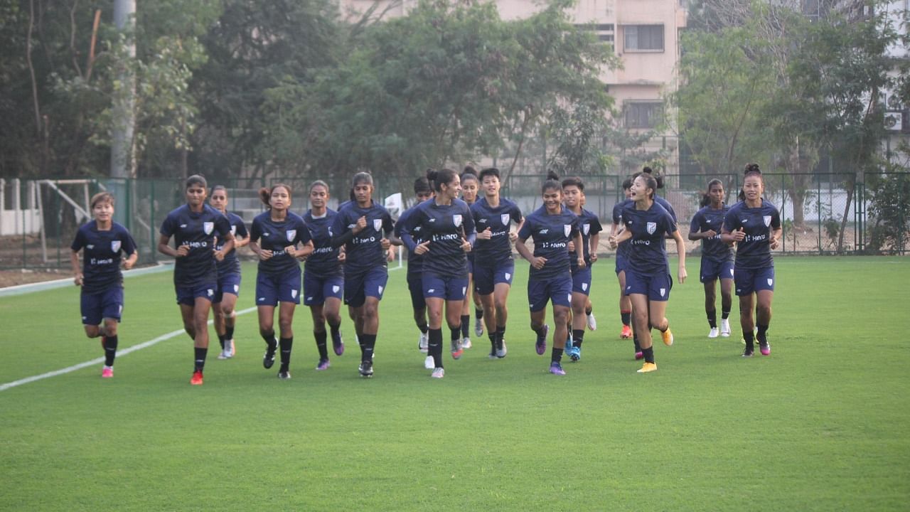 India women's football team. Credit: Twitter/@IndianFootball