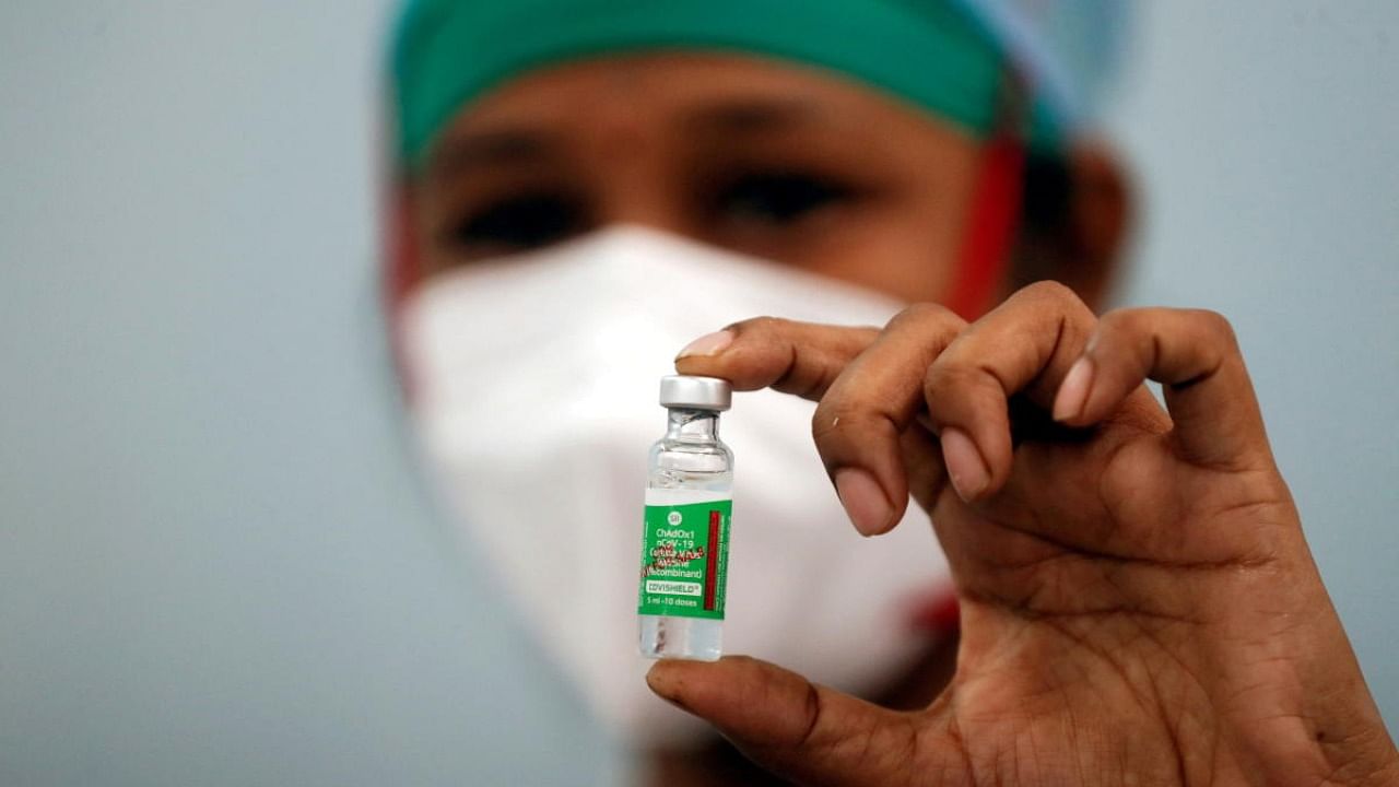 A vial of Covishield. Credit: Reuters Photo