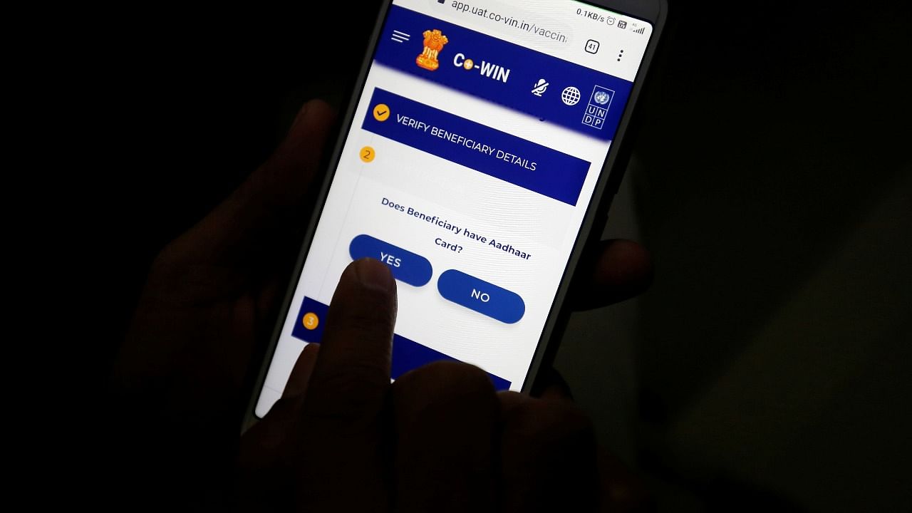 Co-WIN is a platform to register for vaccination, using mobile number, Aadhaar number, or any other identity documents. Credit: Reuters File Photo
