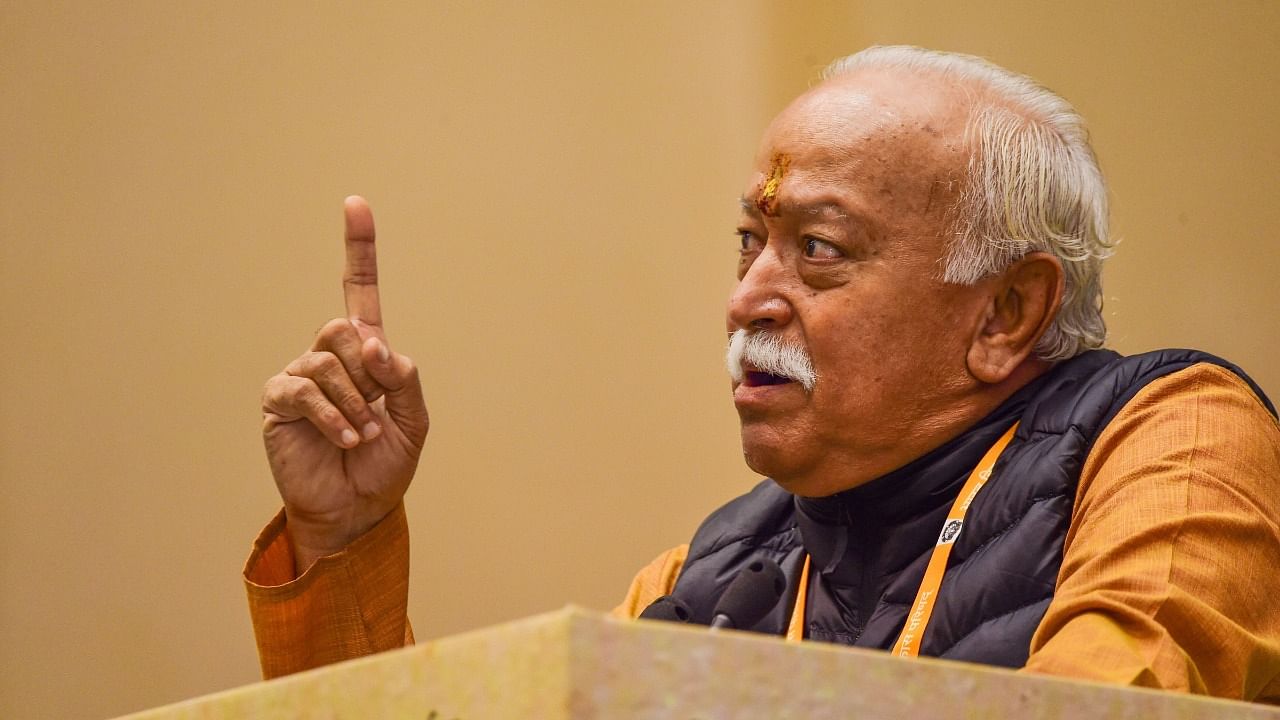 RSS Chief Mohan Bhagwat. Credit: PTI File Photo