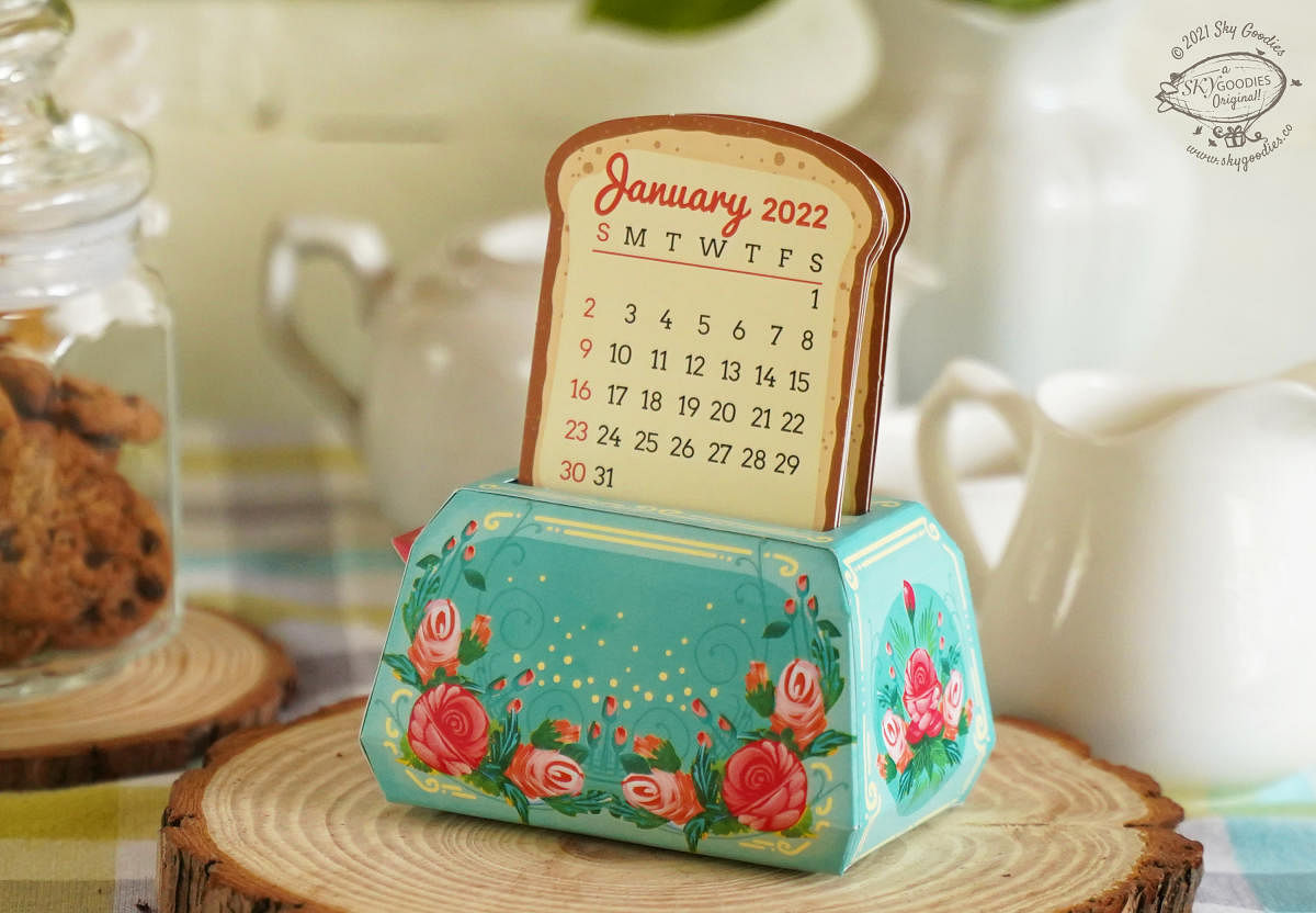 Products like this toaster-shaped calendar from Sky Goodies come in kits and can be assembled at home.