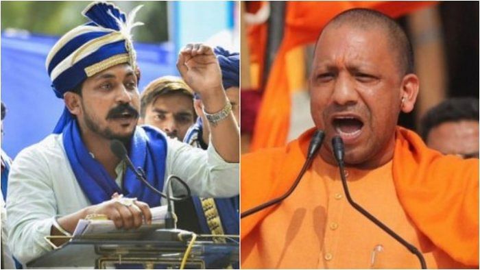 Aazad (left) will go up against CM Yogi Adityanath in Gorakhpur. Credit: PTI Photo