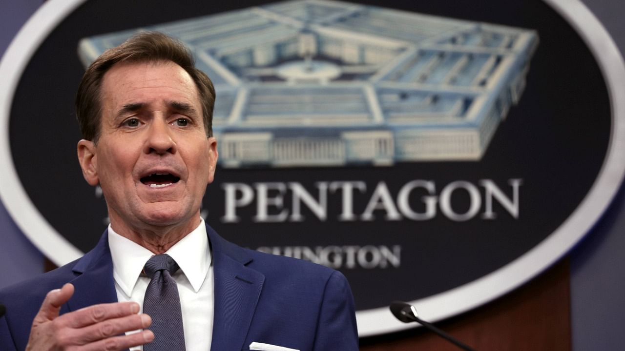 Pentagon Press Secretary John Kirby conducts a news briefing on the ongoing Ukraine crisis. Credit: AFP Photo