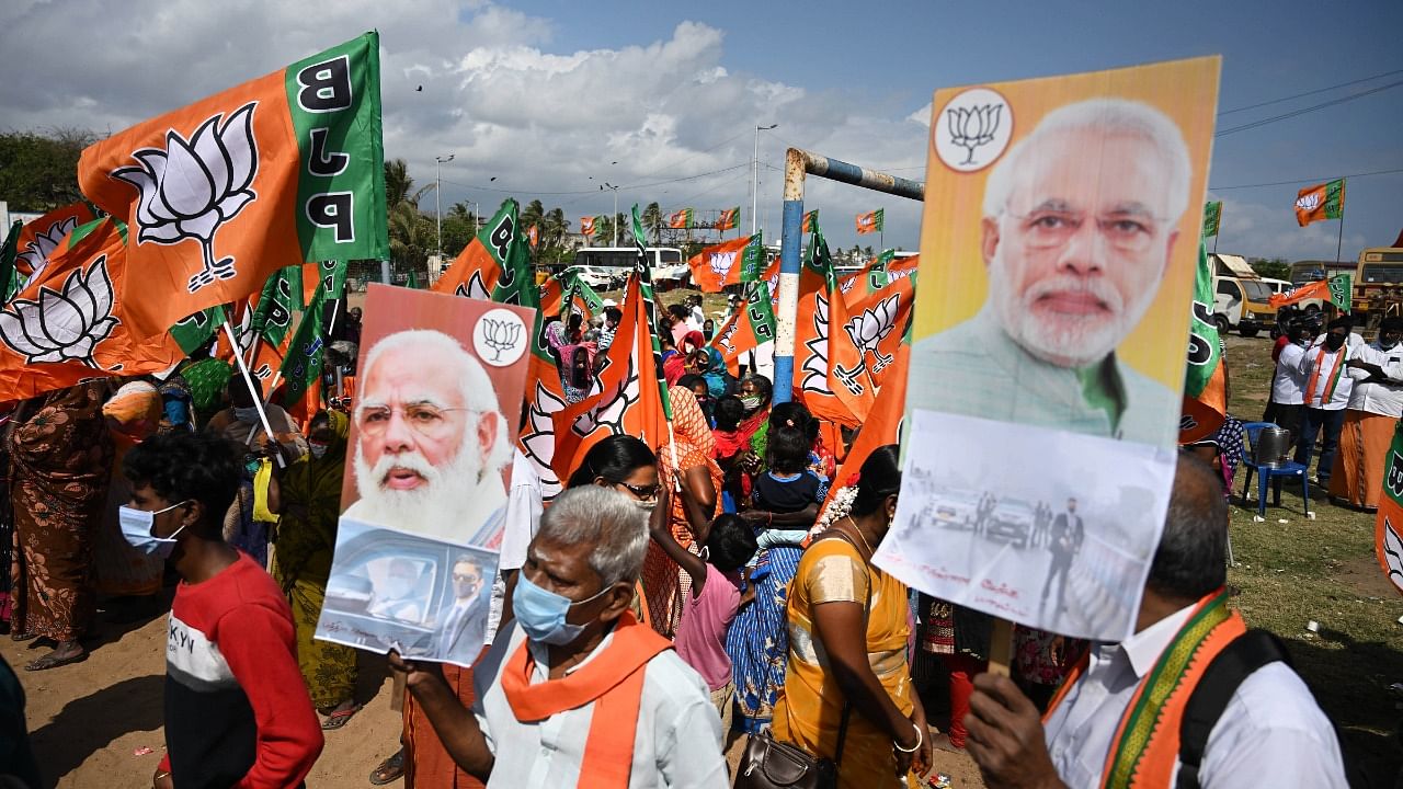 The BJP is going to polls in Uttar Pradesh, hoping to secure a second consecutive term. Credit: PTI File Photo