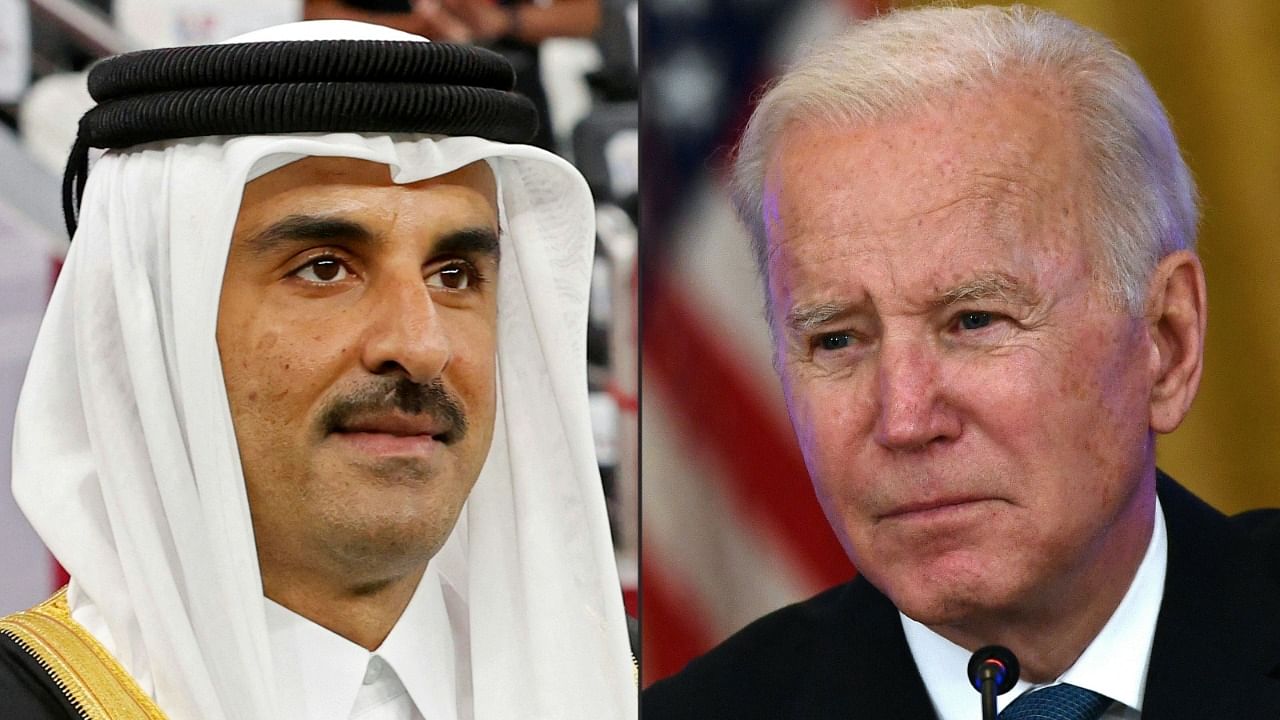 Qatar's Emir Sheikh Tamim bin Hamad al-Thani and US President Joe Biden are set to hold talks over gas supplies. Credit: AFP Photo
