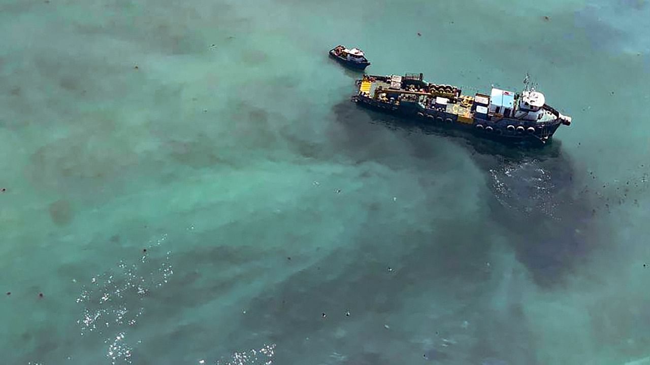 The spill, described as an "ecological disaster" by the Peruvian government, happened when an Italian-flagged tanker, the Mare Doricum, was unloading oil at the La Pampilla refinery, just off Peru's coast around 30 kilometres north of Lima. Credit: AFP Photo