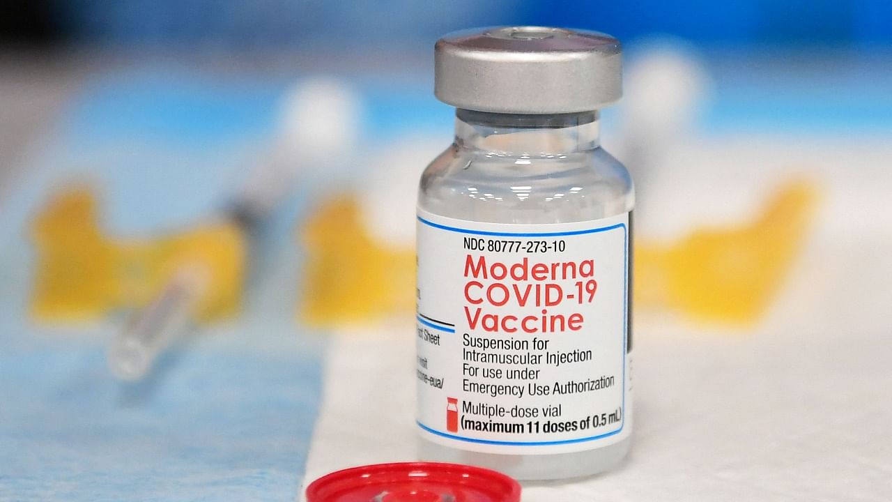 A vial of Moderna's Covid-19 vaccine. Credit: AFP Photo