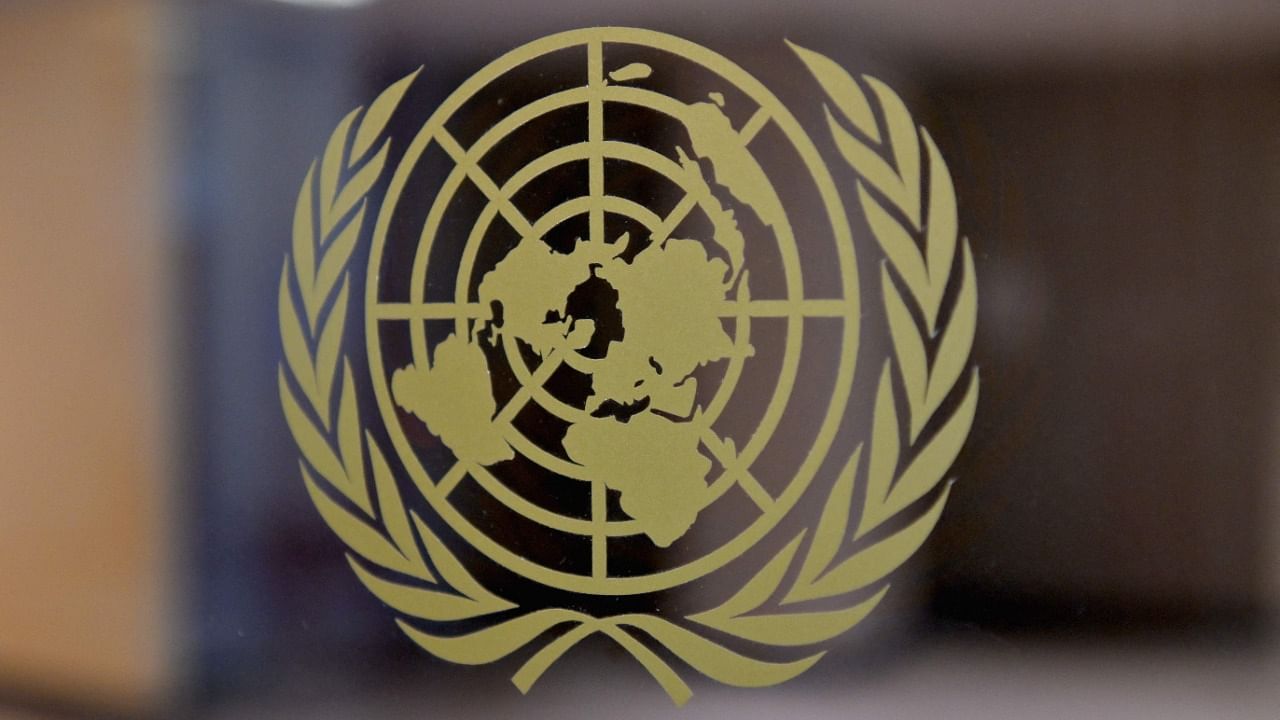 The United Nations logo is seen at the United Nations headquarters in New York. Credit: AFP File Photo