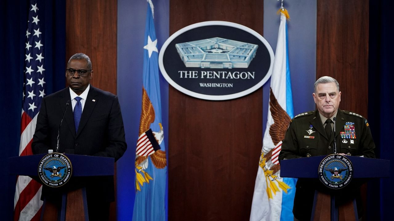 US Defense Secretary Lloyd Austin and General Mark Milley, Chairman of the US Joint Chiefs of Staff. Credit: Reuters Photo