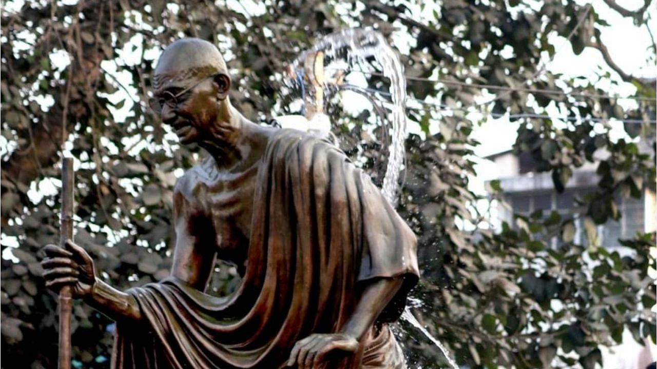 A statue of Mahatma Gandh. Credit: IANS Photo