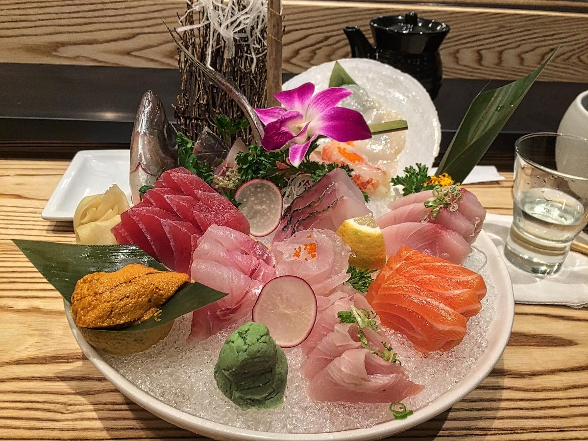 Sashimi, sushi and sake