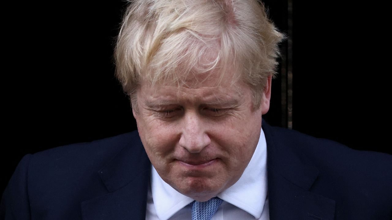 British Prime Minister Boris Johnson walks outside 10 Downing Street in London, Britain, January 31, 2022. Credit: Reuters Photo