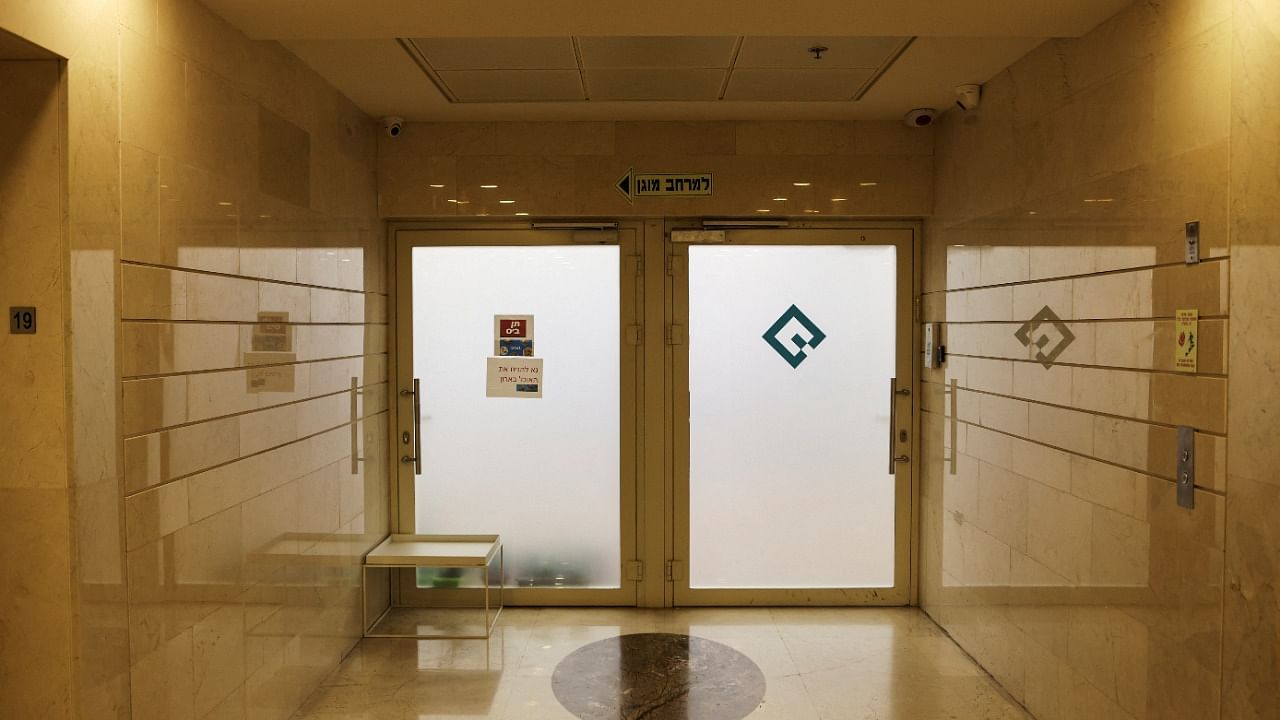 The entrance to an office listed as belonging to QuaDream. Credit: Reuters Photo