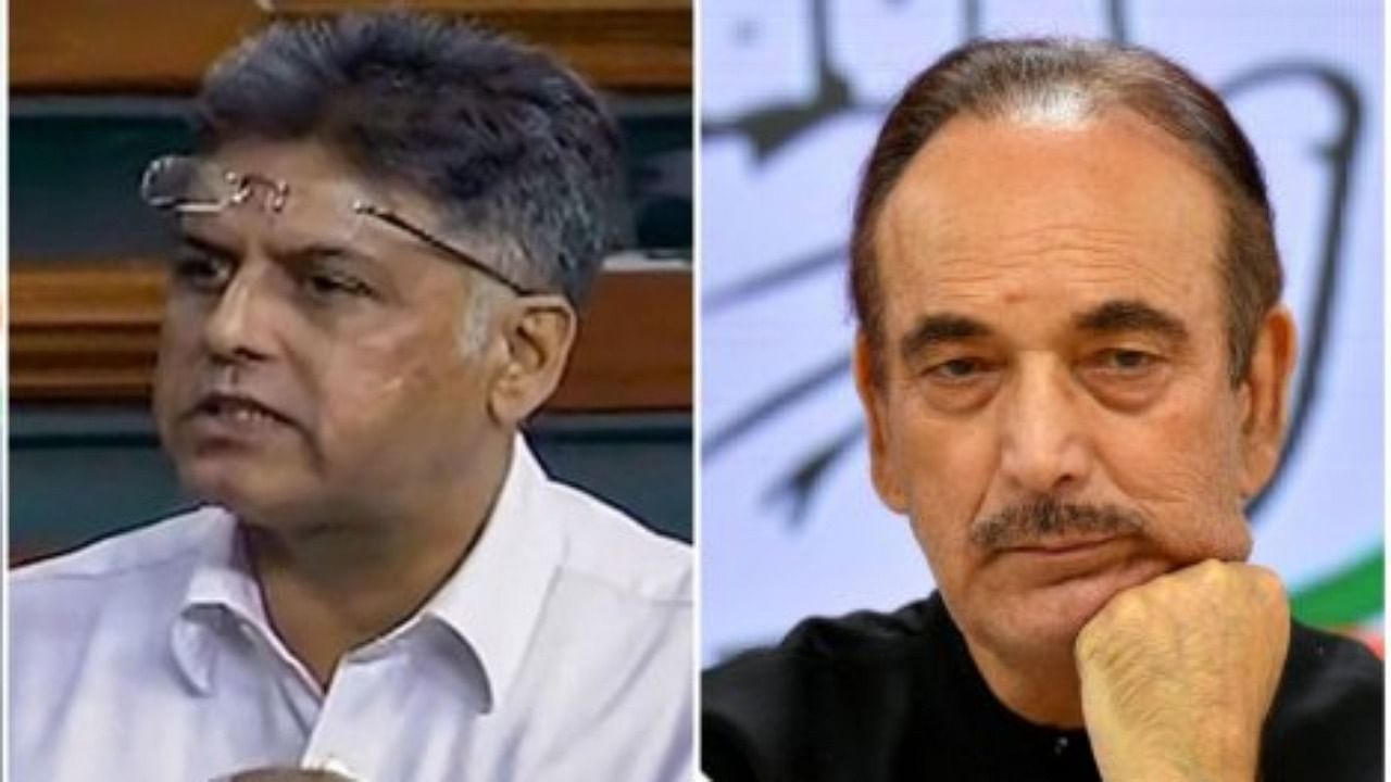 Manish Tewari and Ghulam Nabi Azad file photos. Credit: PTI Photos