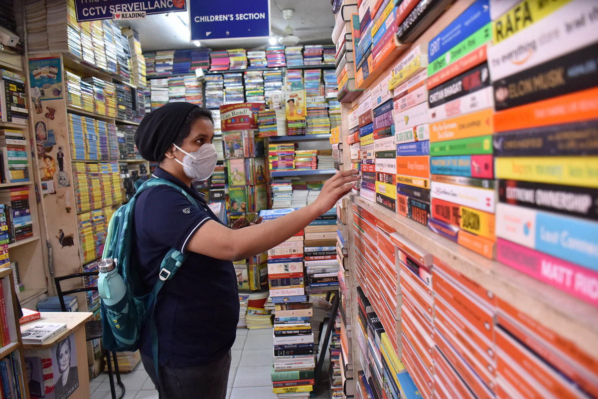 Blossom bookstore on Church Street plans to order some of the bestsellers of Westland before it winds up. Pic for representation. DH Photo/Janardhan BK