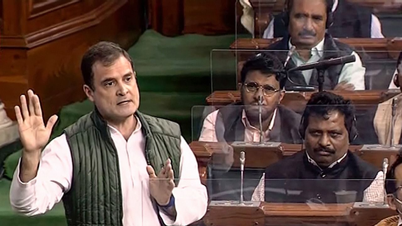 Rahul Gandhi spoke about India being a "Union of States" in Lok Sabha during the Budget Session. Credit: PTI Photo