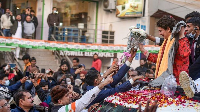 Priyanka Gandhi Vadra in Aligarh. Credit: PTI Photo
