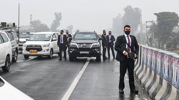 Prime Minister Narendra Modi's cavalcade stuck on a flyover, in Ferozepur. Credit: PTI File Photo