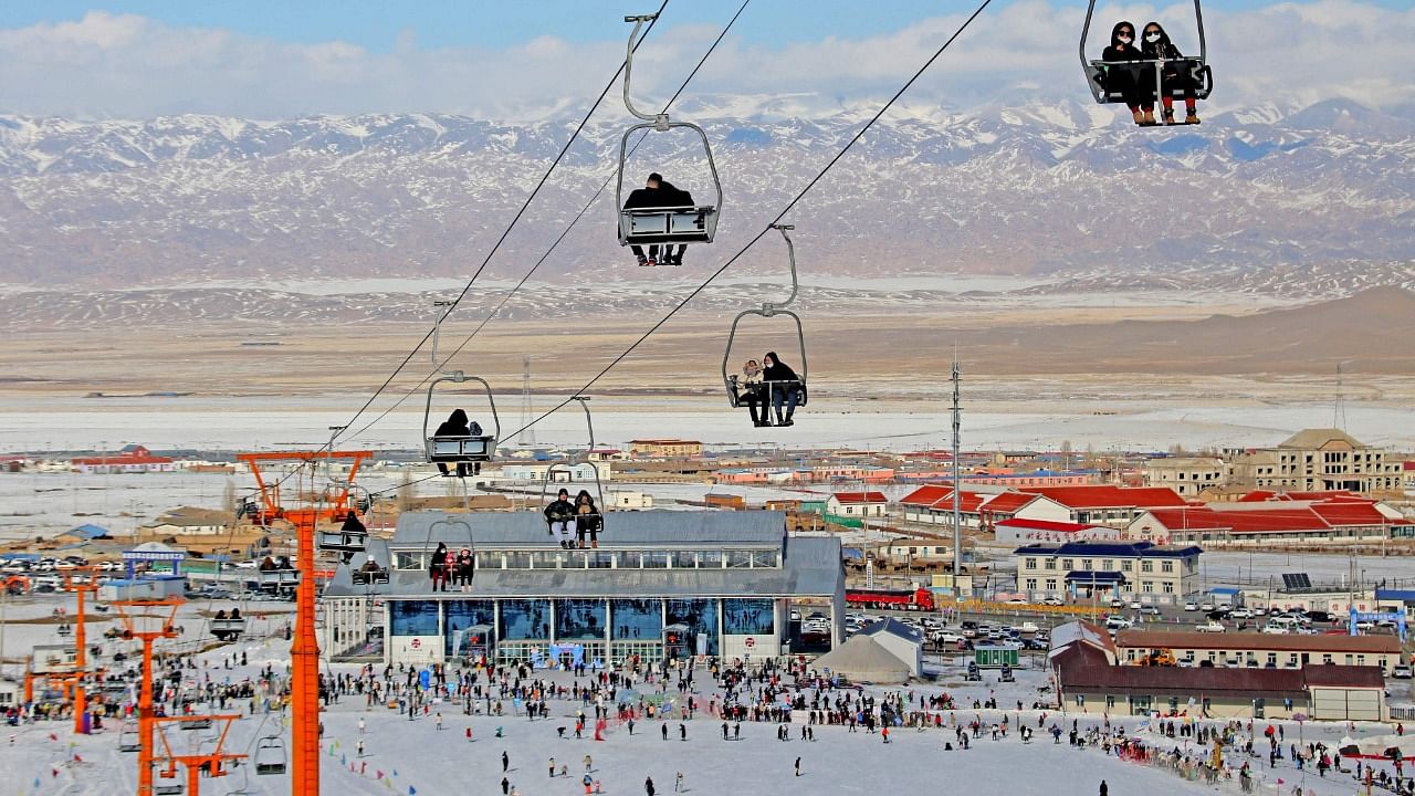 A deluge of state media reports has declared "a ski fever" is taking hold in Xinjiang. Credit: AFP Photo