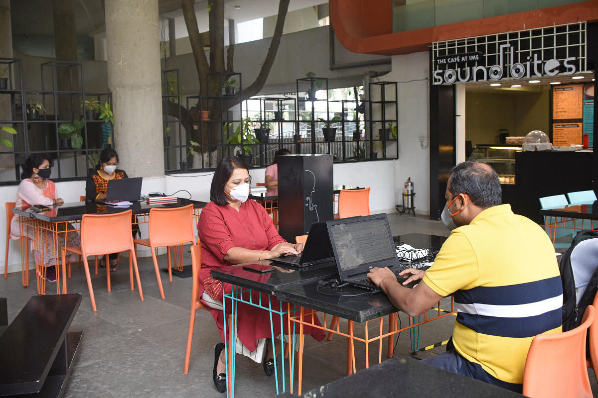 With a day pass, you can work from the open-air cafe and learning centre at the museum. Fifteen to 20 Bengalureans have already used the museum for work. Dh photos by Pushkar V