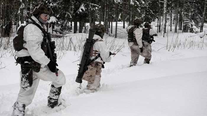 Estonian soldiers take part in a major drill as part of NATO's EFP (Enhance forward presence) operation at the Tapa Estonian army camp near Rakvere. Credit: AFP Photo
