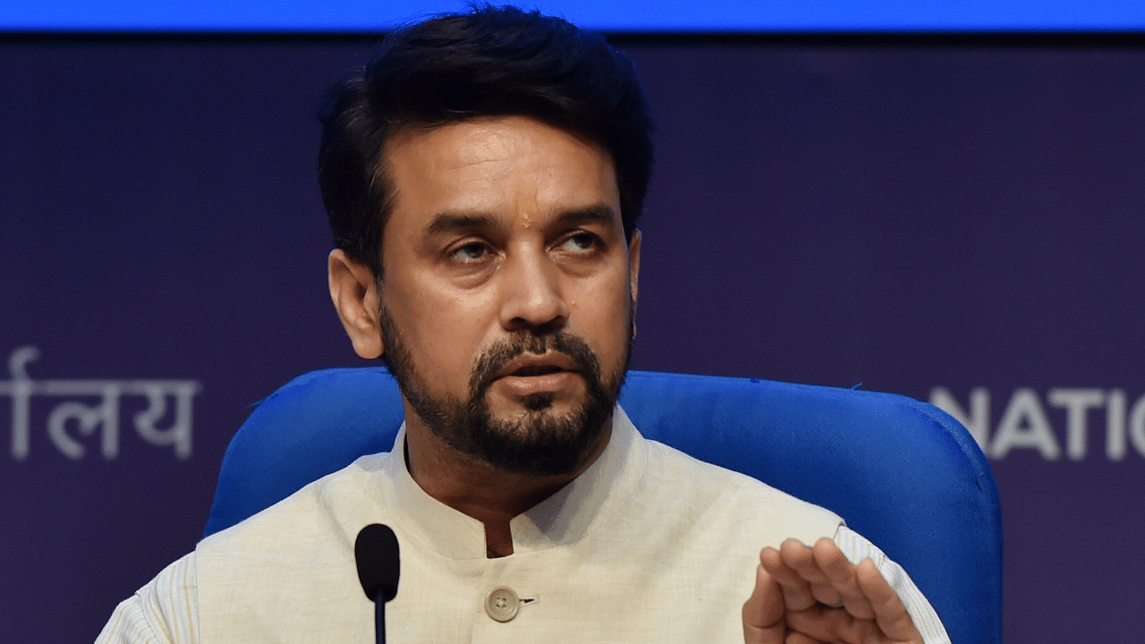Union Minister for Information and Broadcasting Anurag Thakur. Credit: PTI Photo