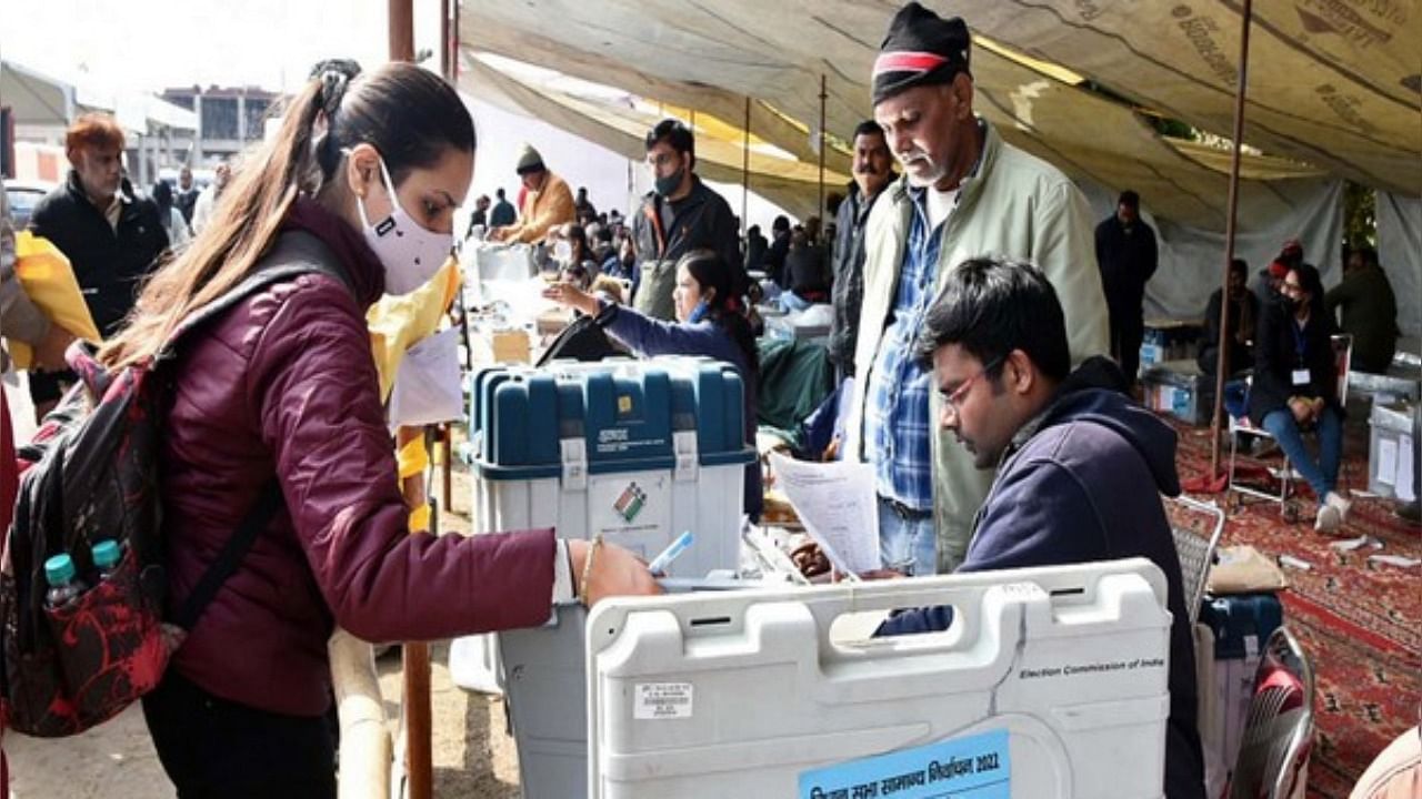 Polling started at 7.00 am and will continue till 6.00 pm, officials of the state election commission said. Credit: ANI Twitter