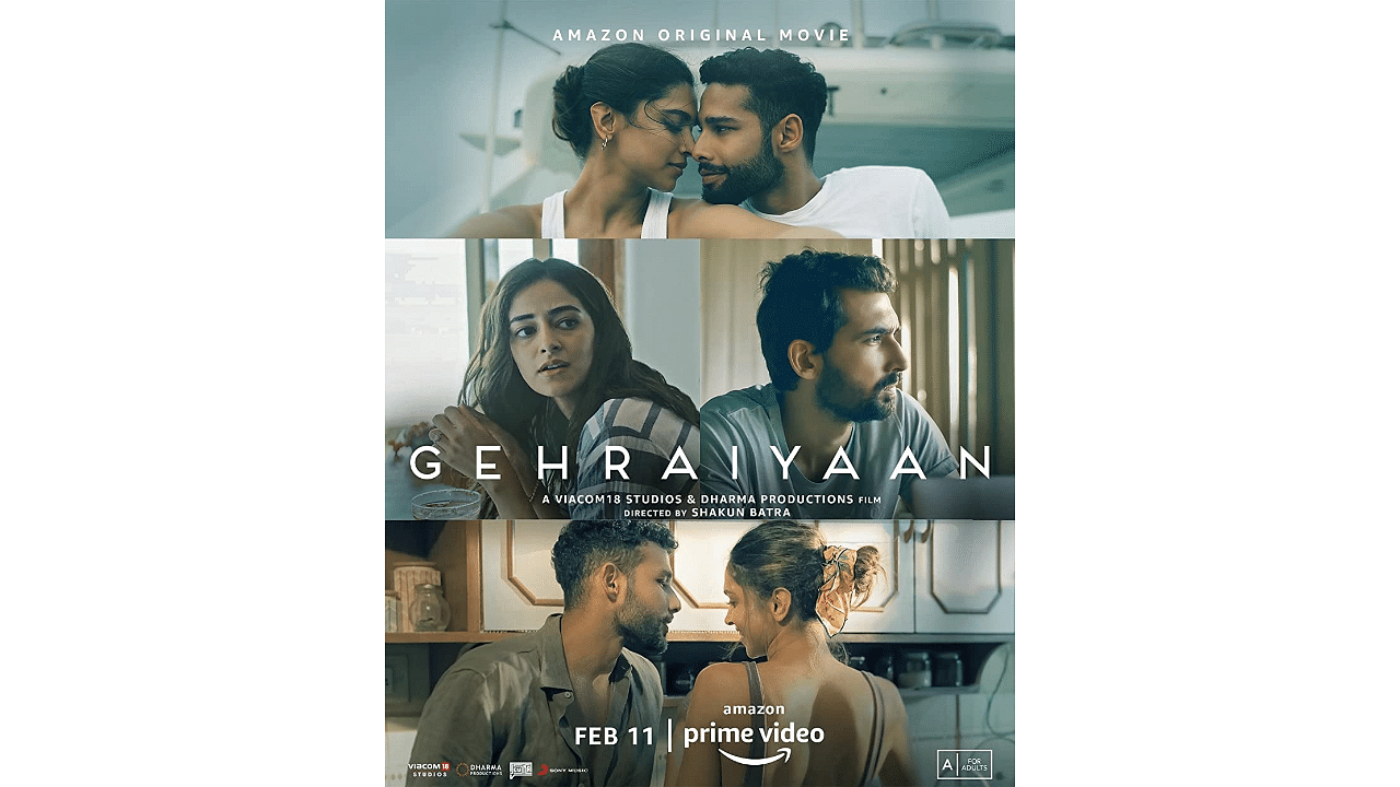 The official poster of 'Gehraiyaan'. Credit: IMDb