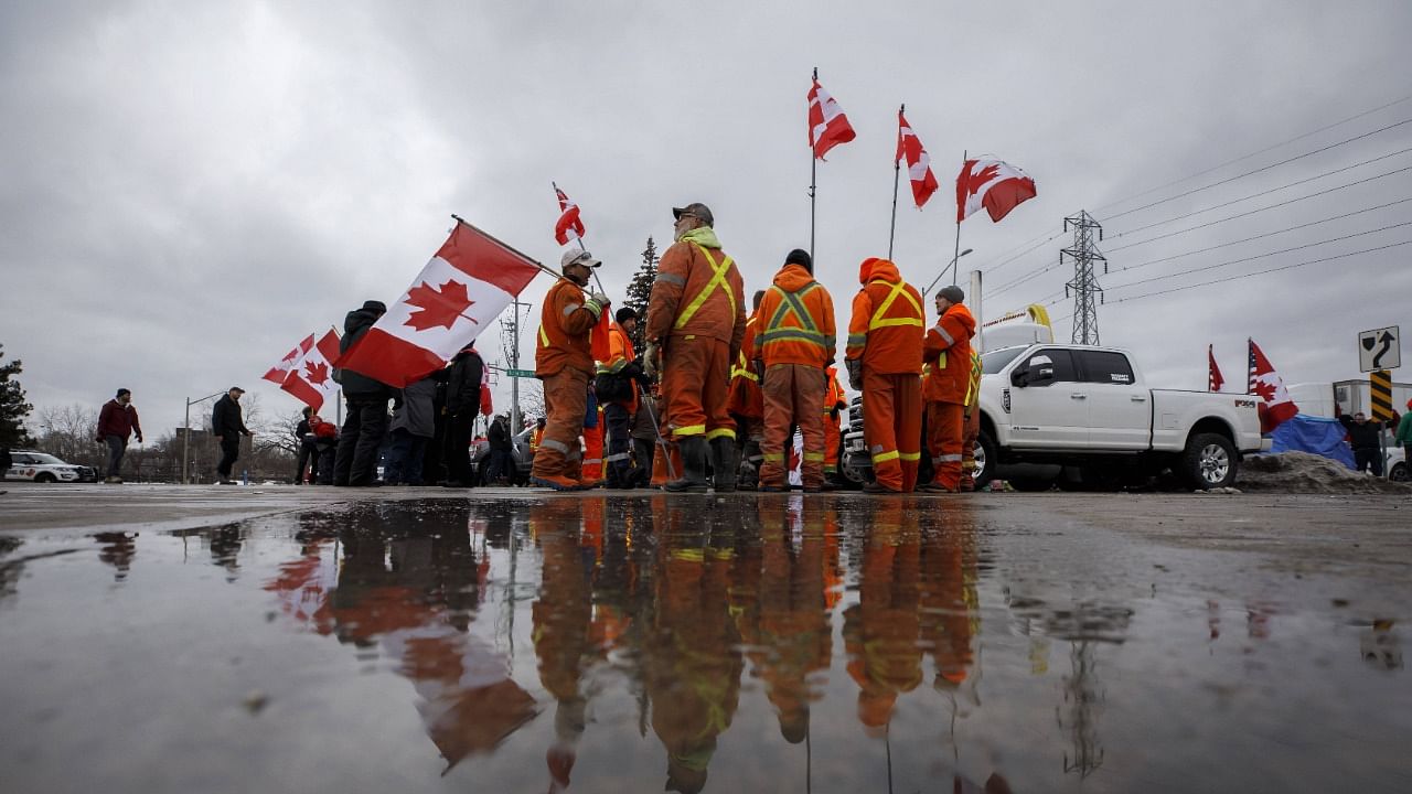 Protest Blockade At The Ambassador Bridge Between Canada And US Continues. Credit: AFP Photo