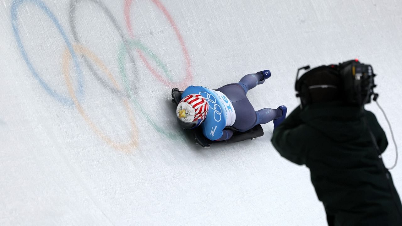 Skeleton racers can guide themselves with only the subtlest of shoulder shrugs or foot taps. Credit: Reuters Photo