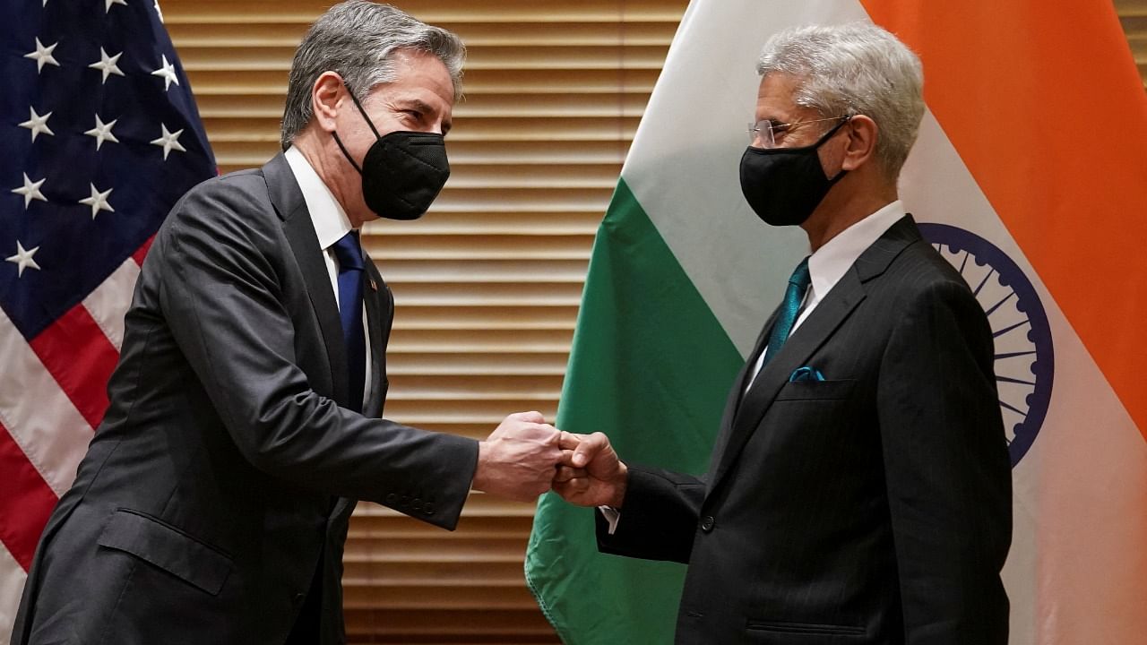 US Secretary of State Antony Blinken meets with Indian Foreign Minister Subrahmanyam Jaishankar before the Quad meeting of foreign ministers in Melbourne. Credit: Reuter Photo