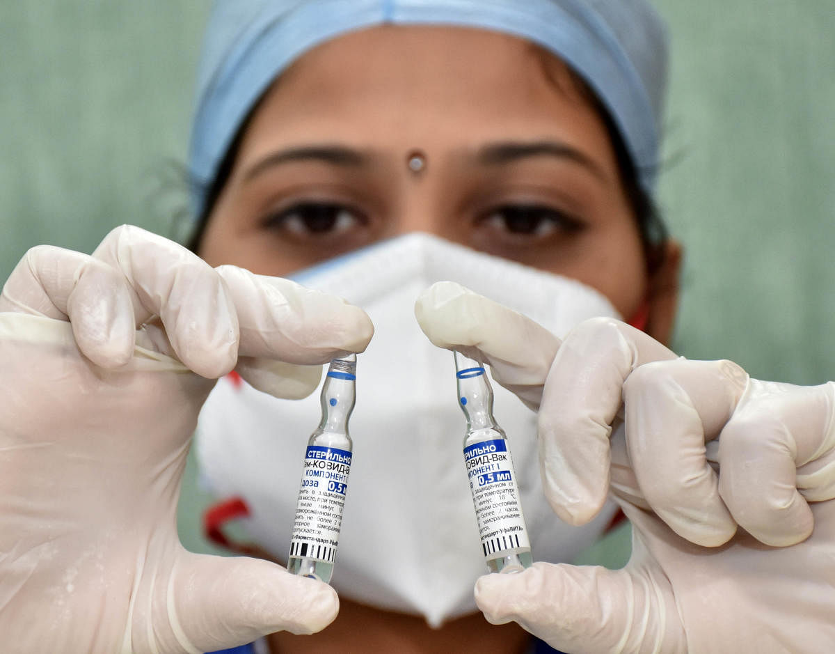 The Russian-made Sputnik V vaccine is administered in two doses 21 days apart. Each dose costs Rs 1,145. Credit: DH File Photo/JANARDHAN B K