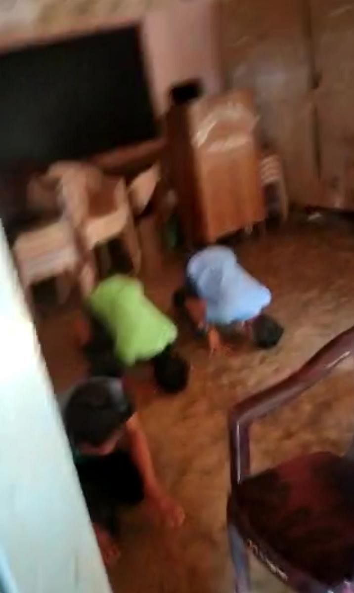 A screenshot of a video shows boys offering namaz at Government Higher Primary School at Ankathadka in Kadaba taluk. 