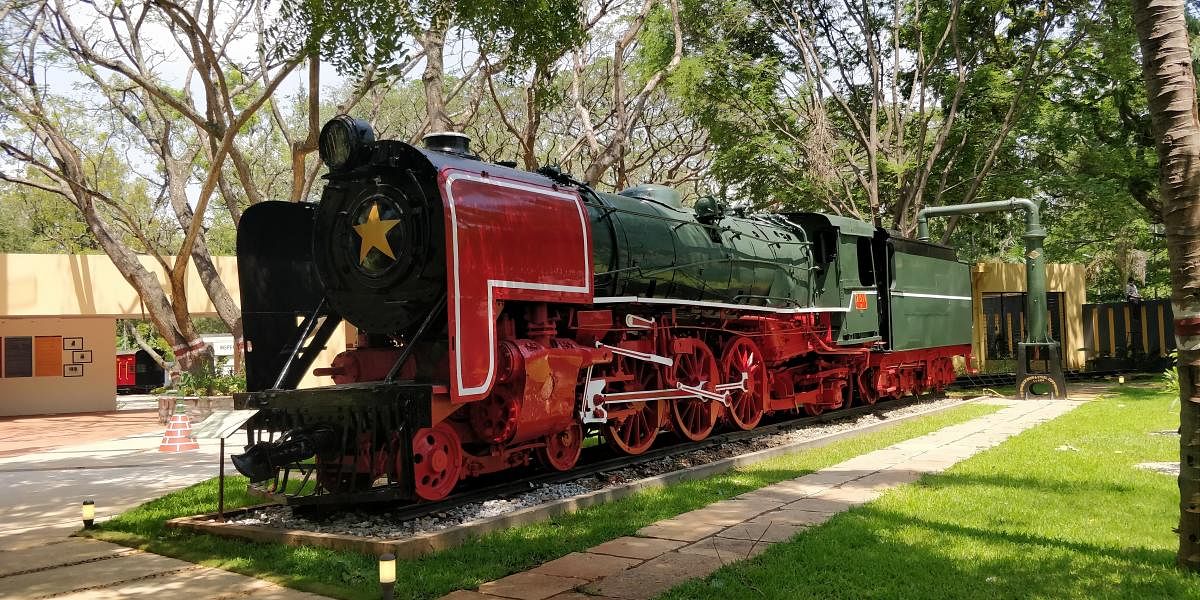 Steam era Water Column on display at Mysuru Rail Museum in Mysuru. DH photos