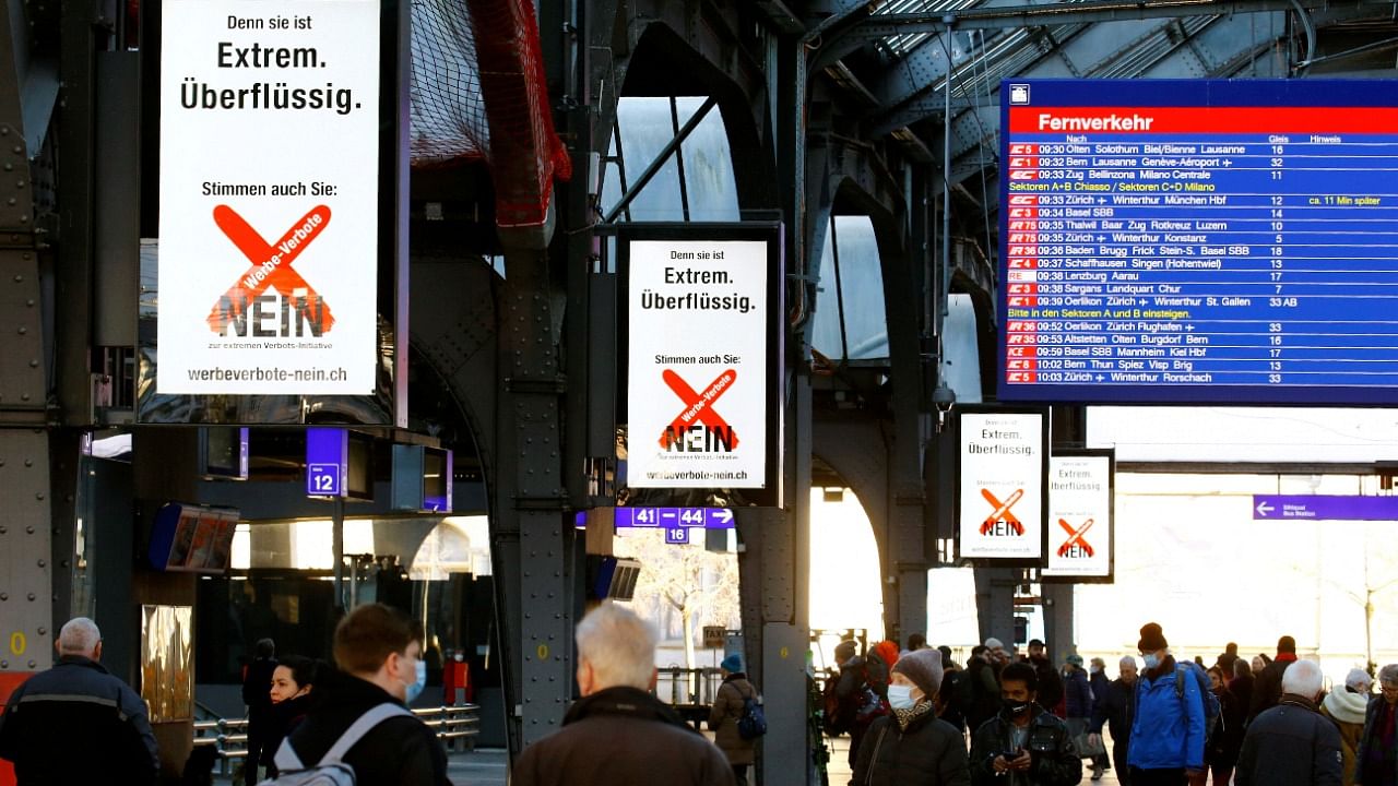 Displays are seen before Swiss decide about a ban of tobacco advertising in Zurich. Credit: Reuters Photo