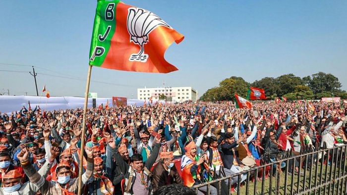 BJP supporters at a party rally. Credit: PTI File Photo