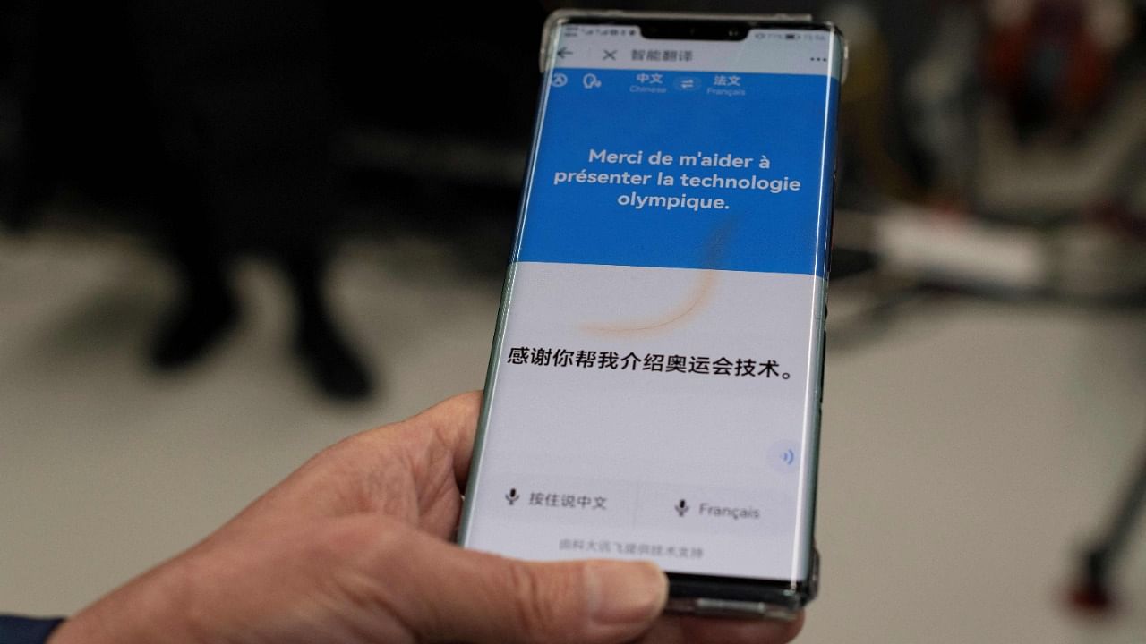 A translation app in use. Credit: AFP Photo